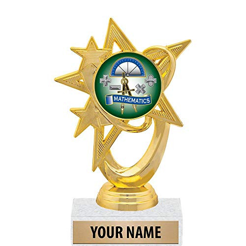 5.5 inch Gold Mathematics Trophies, Custom Astral Star Mathematics Trophy Award Prime