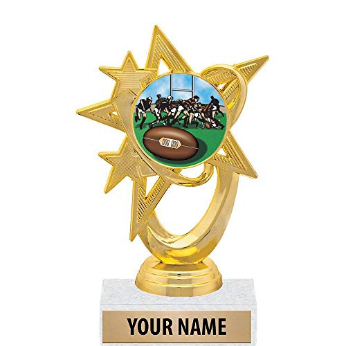 5.5 inch Gold Rugby Trophies, Custom Astral Star Rugby Trophy Award Prime 5.5 inch Gold Rugby Trophies, Custom Astral Star Rugby Trophy Award Prime
