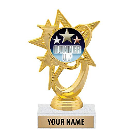 5.5 inch Gold Runner Up Trophies, Custom Astral Star Runner Up Trophy Award Prime