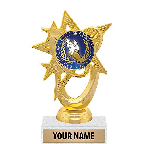5.5 inch Gold 10K Trophies, Custom Astral Star 10K Trophy Award Prime