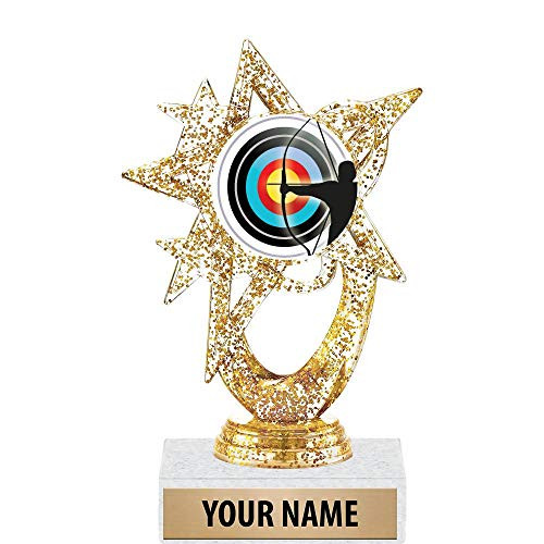 5.5 inch Gold Glitter Archery Shooter Trophies, Custom Astral Star Archery Shooter Trophy Award Prime 5.5 inch Gold Glitter Archery Shooter Trophies, Custom Astral Star Archery Shooter Trophy Award Prime