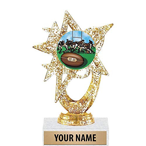 5.5 inch Gold Glitter Rugby Trophies, Custom Astral Star Rugby Trophy Award Prime 5.5 inch Gold Glitter Rugby Trophies, Custom Astral Star Rugby Trophy Award Prime