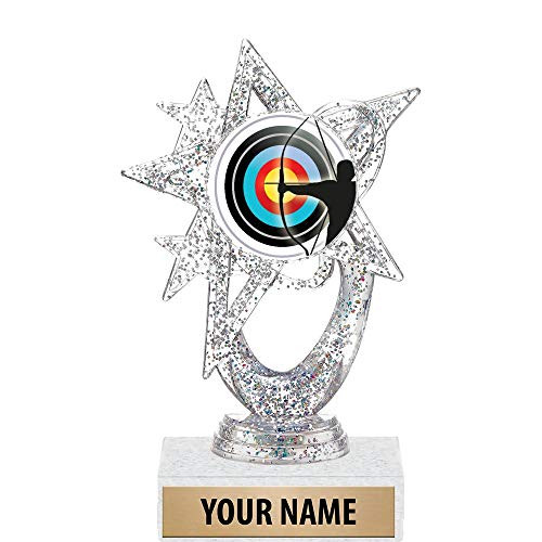 5.5 inch Silver Glitter Archery Shooter Trophies, Custom Astral Star Archery Shooter Trophy Award Prime 5.5 inch Silver Glitter Archery Shooter Trophies, Custom Astral Star Archery Shooter Trophy Award Prime