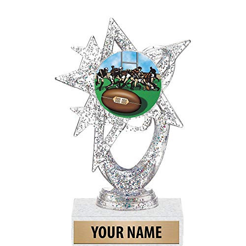 5.5 inch Silver Glitter Rugby Trophies, Custom Astral Star Rugby Trophy Award Prime 5.5 inch Silver Glitter Rugby Trophies, Custom Astral Star Rugby Trophy Award Prime