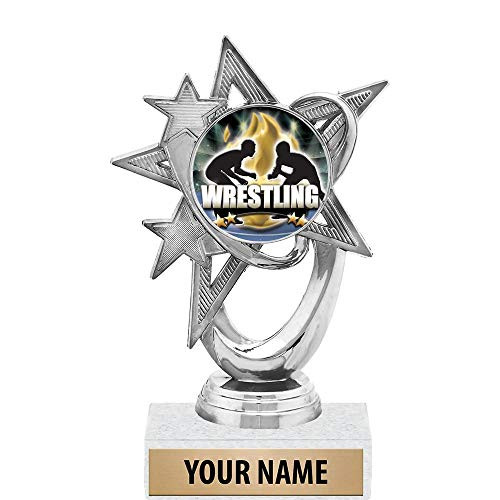 5.5 inch Silver Wrestling Trophies, Custom Astral Star Wrestling Trophy Award Prime