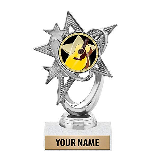 5.5 inch Silver Guitar Trophies, Custom Astral Star Guitar Trophy Award Prime