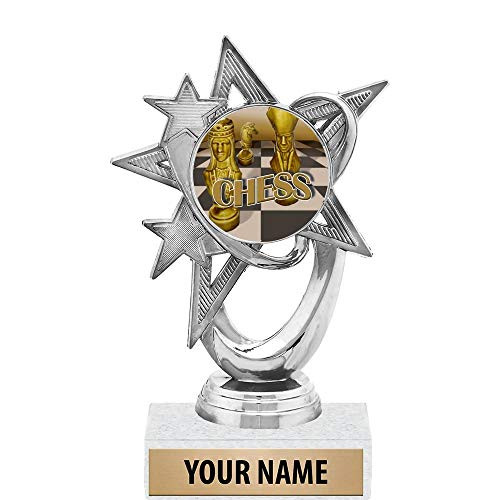 5.5 inch Silver Chess Pieces Trophies, Custom Astral Star Chess Pieces Trophy Award Prime