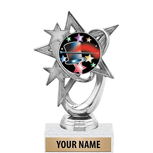 5.5 inch Silver Tap Dance Trophies, Custom Astral Star Tap Dance Trophy Award Prime