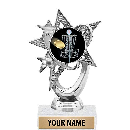 5.5 inch Silver Disc Golf Trophies, Custom Astral Star Disc Golf Trophy Award Prime
