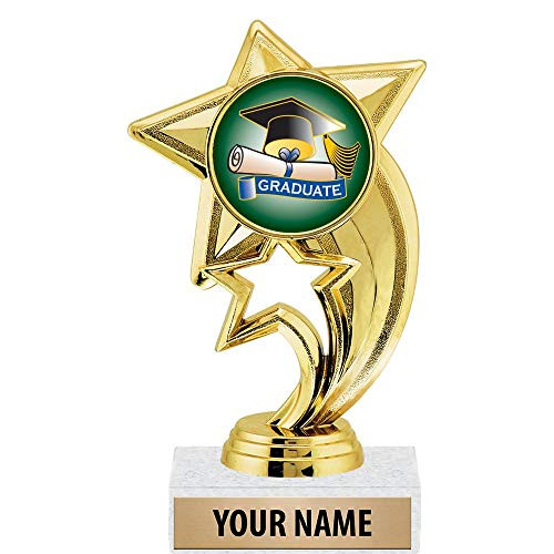 6 inch Gold Graduation Trophies, Custom Star Rocket Graduation Trophy Award Prime