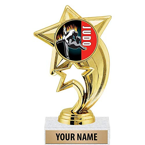 6 inch Gold Judo Trophies, Custom Star Rocket Judo Trophy Award Prime