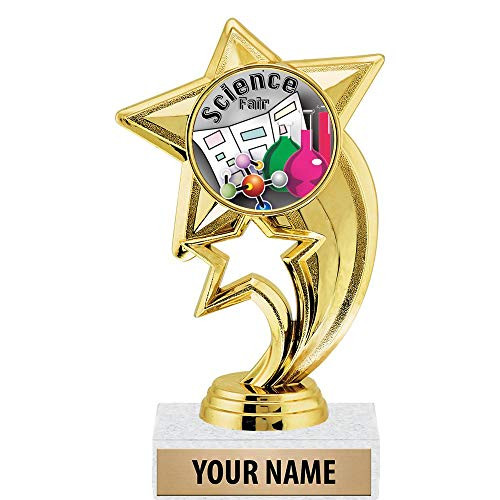 6 inch Gold Science Fair Trophies, Custom Star Rocket Science Fair Trophy Award Prime