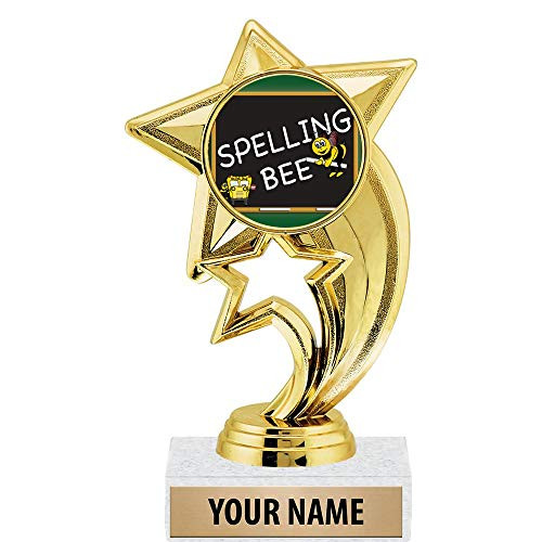6 inch Gold Spelling Bee Trophies, Custom Star Rocket Spelling Bee Trophy Award Prime 6 inch Gold Spelling Bee Trophies, Custom Star Rocket Spelling Bee Trophy Award Prime