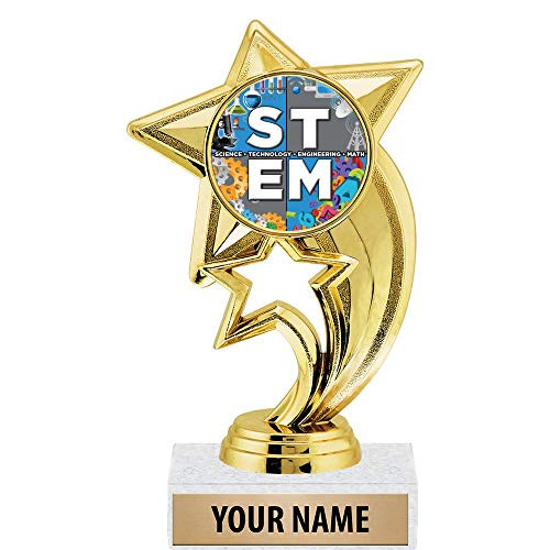 6 inch Gold STEM Trophies, Custom Star Rocket STEM Trophy Award Prime