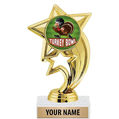 6 inch Gold Turkey Bowl Trophies, Custom Star Rocket Turkey Bowl Trophy Award Prime
