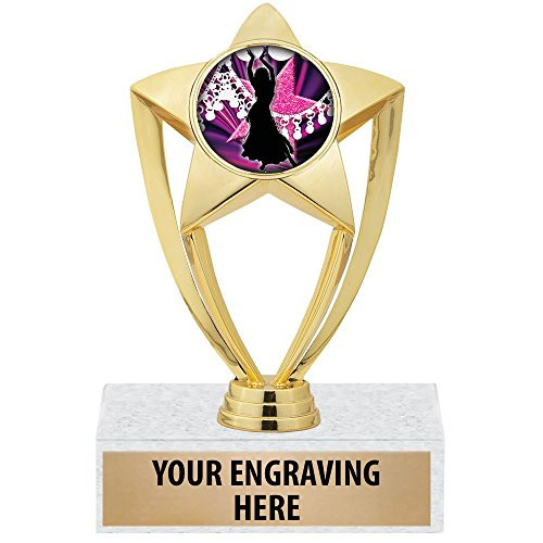 6 inch Gold Star Belly Dance Trophies - Belly Dancing Trophy Award Prime