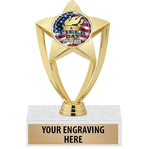 Crown Awards 6 inch Field Day 2nd Place Trophy - Second Place Star Trophy Prime