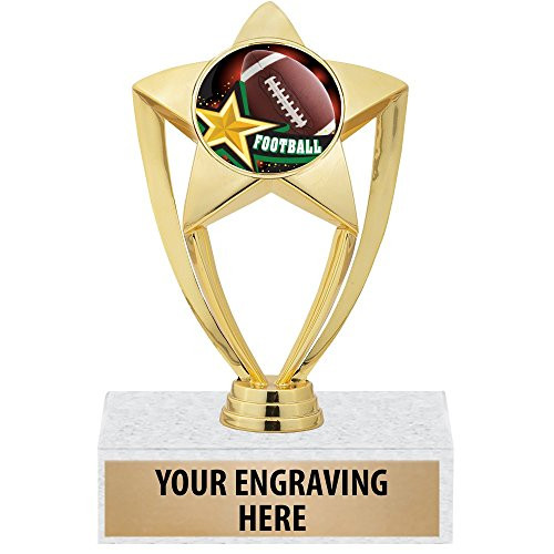 Crown Awards 6 inch Glow in The Dark Football Trophy - Football Star Trophy Prime