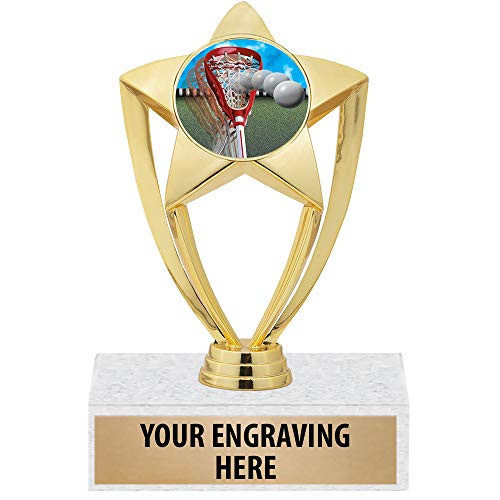 Crown Awards 6 inch Gold Lacrosse Trophy - Customized Lacrosse Star Trophy Prime Crown Awards 6 inch Gold Lacrosse Trophy - Customized Lacrosse Star Trophy Prime