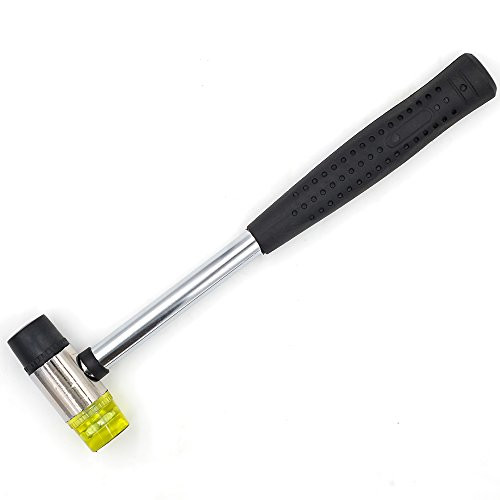 25mm Rubber Mallet Hammer Nonslip Grip Dual Mini Rubber&Nylon Head Face Double-Faced Soft Mallet