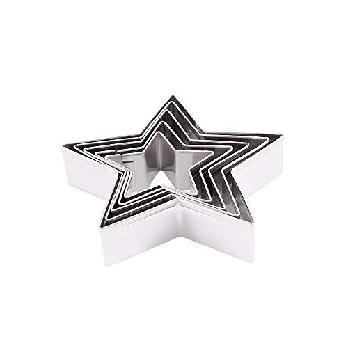 BHJD Cookie Cutters Shapes Baking Set Flower Heart Star Shape Biscuit Baking Stainless Steel Metal Molds for Kitchen Baking(Star) BHJD Cookie Cutters Shapes Baking Set Flower Heart Star Shape Biscuit Baking Stainless Steel Metal Molds for Kitchen Baking(Star)