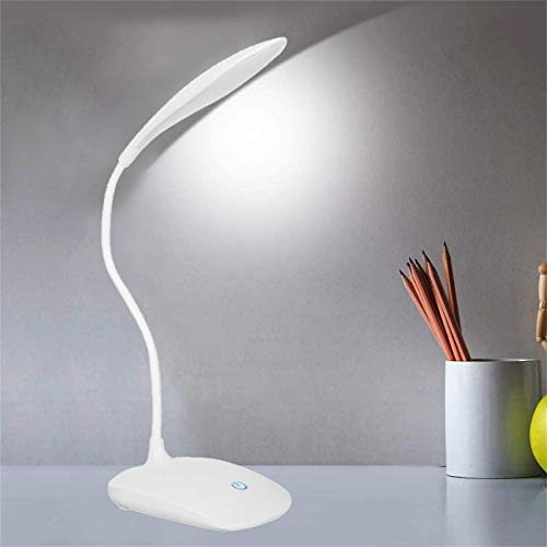 Eye-Caring USB LED Lights, LED Desk Lamp, Portable Table Lamps with Flexible Swan Neck Lights, Dimmable Office Lamp with USB Charging Port