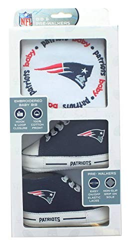 Baby Fanatic NFL New England Patriots Gift Set, 2-Piece Set (Bib  and  Pre-Walkers), Team Color