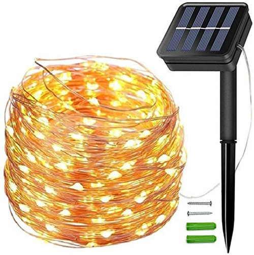 Outdoor Solar String Lights, 66ft 200 Led Solar Powered Fairy Lights with 8 Lighting Modes Waterproof Decoration Copper Wire Lights for Patio Yard Trees Christmas Wedding Party (Warm White) Outdoor Solar String Lights, 66ft 200 Led Solar Powered Fairy Lights with 8 Lighting Modes Waterproof Decoration Copper Wire Lights for Patio Yard Trees Christmas Wedding Party (Warm White)