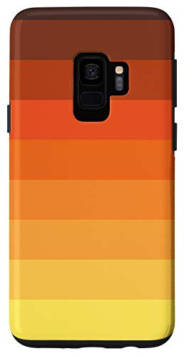 Galaxy S9 Red Yellow Brown Striped Minimal 70s Style Retro Stripes Case
