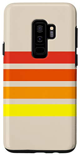 Galaxy S9plus Colorful Red Orange Yellow 70s Style Retro Stripes on Beige Case