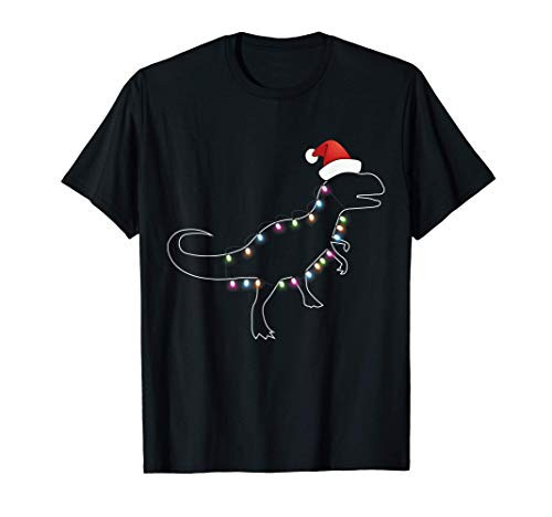 Santa Dinosaur Christmas color led light Funny Xmas T-Rex T-Shirt Santa Dinosaur Christmas color led light Funny Xmas T-Rex T-Shirt