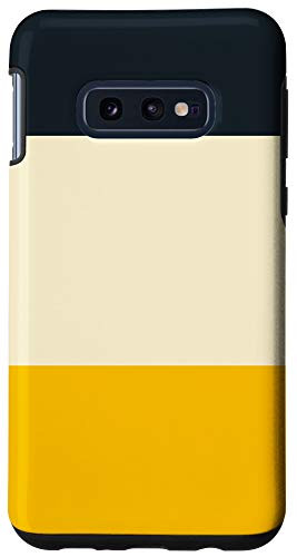 Galaxy S10e Minimal Black Beige Yellow 70s Style Retro Stripes Case