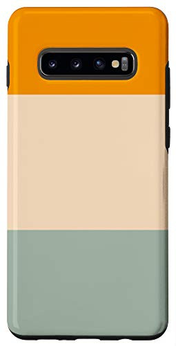 Galaxy S10plus Orange Beige Mint Vintage 70s Style Retro Stripes Design Case