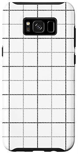 Galaxy S8plus Tattersall Windowpane Check Plaid (black/gray/white) Case