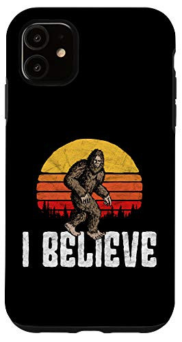 iPhone 11 I Believe Retro Bigfoot 80s Distressed Sunset Sasquatch Case