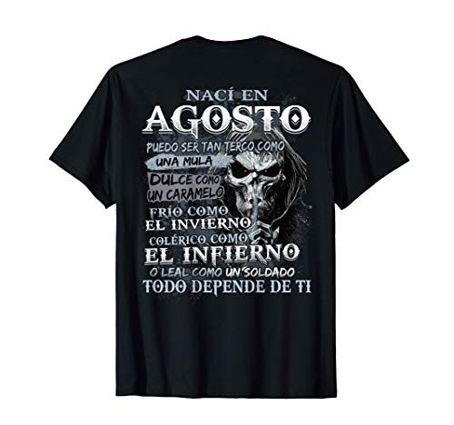 Mens Nací en Agosto Puedo ser tan terco como una mula T-Shirt