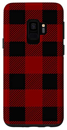 Galaxy S9 Maroon Buffalo Plaid Check Fall Checkered Pattern Casual Case