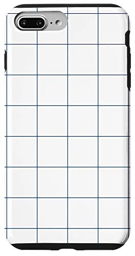 iPhone 7 Plus/8 Plus Windowpane Check Grid (navy blue/white) Case