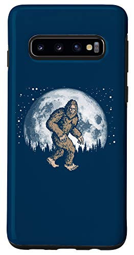 Galaxy S10 Retro Bigfoot Silhouette Moon and Stars Vintage Sasquatch Case