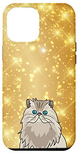 iPhone 12 Pro Max Brown Cat Yellow Star Pattern Case