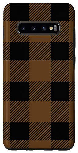 Galaxy S10plus Brown Buffalo Plaid Check Fall Checkered Pattern Cute Casual Case