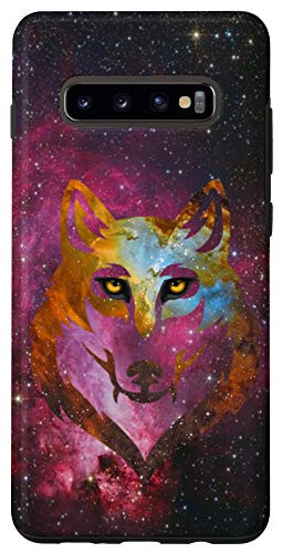 Galaxy S10plus Galaxy Wolf Space Lover Milky Way Stars Cell Phone Case Gift Case