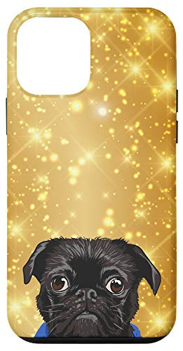 iPhone 12 mini Black Pug Yellow Star Pattern Case