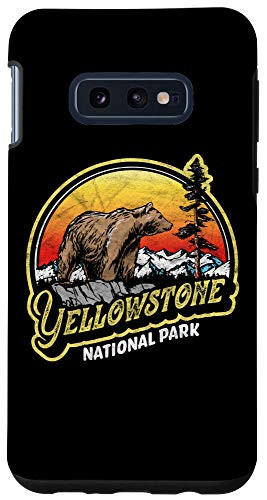 Galaxy S10e Vintage Yellowstone Park Eighties Style Bear  and  Mountains Case