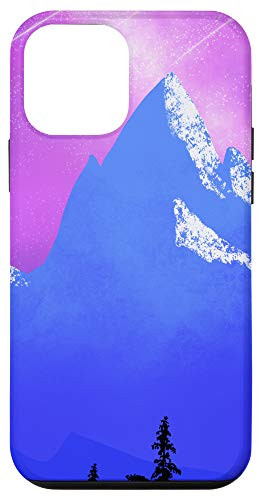 iPhone 12 mini Beautiful Mountain with Pink Sky and Shooting Stars Case