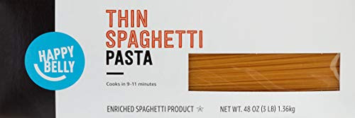 Amazon Brand - Happy Belly Pasta, Thin Spaghetti, 48 Ounce Amazon Brand - Happy Belly Pasta, Thin Spaghetti, 48 Ounce
