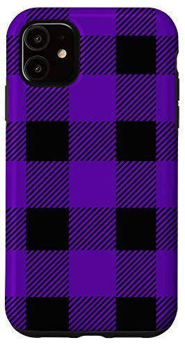 iPhone 11 Purple Buffalo Plaid Check Fall Checkered Pattern Cute Print Case