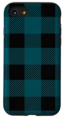 iPhone SE (2020) / 7 / 8 Midnight Green Buffalo Plaid Check Fall Checkered Pattern Case