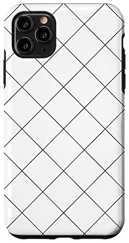 iPhone 11 Pro Max Minimalist Windowpane Check Grid Pattern (black/white) Case