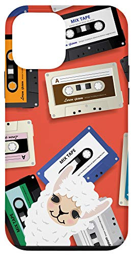 iPhone 12 mini Llama Alpaca Vintage Retro Cassette Tape Pattern Animal Head Case